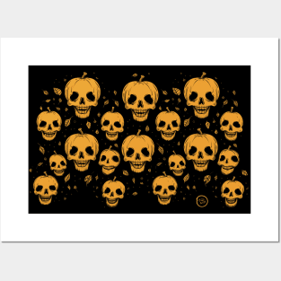 Death Pumpkins for Halloween Posters and Art